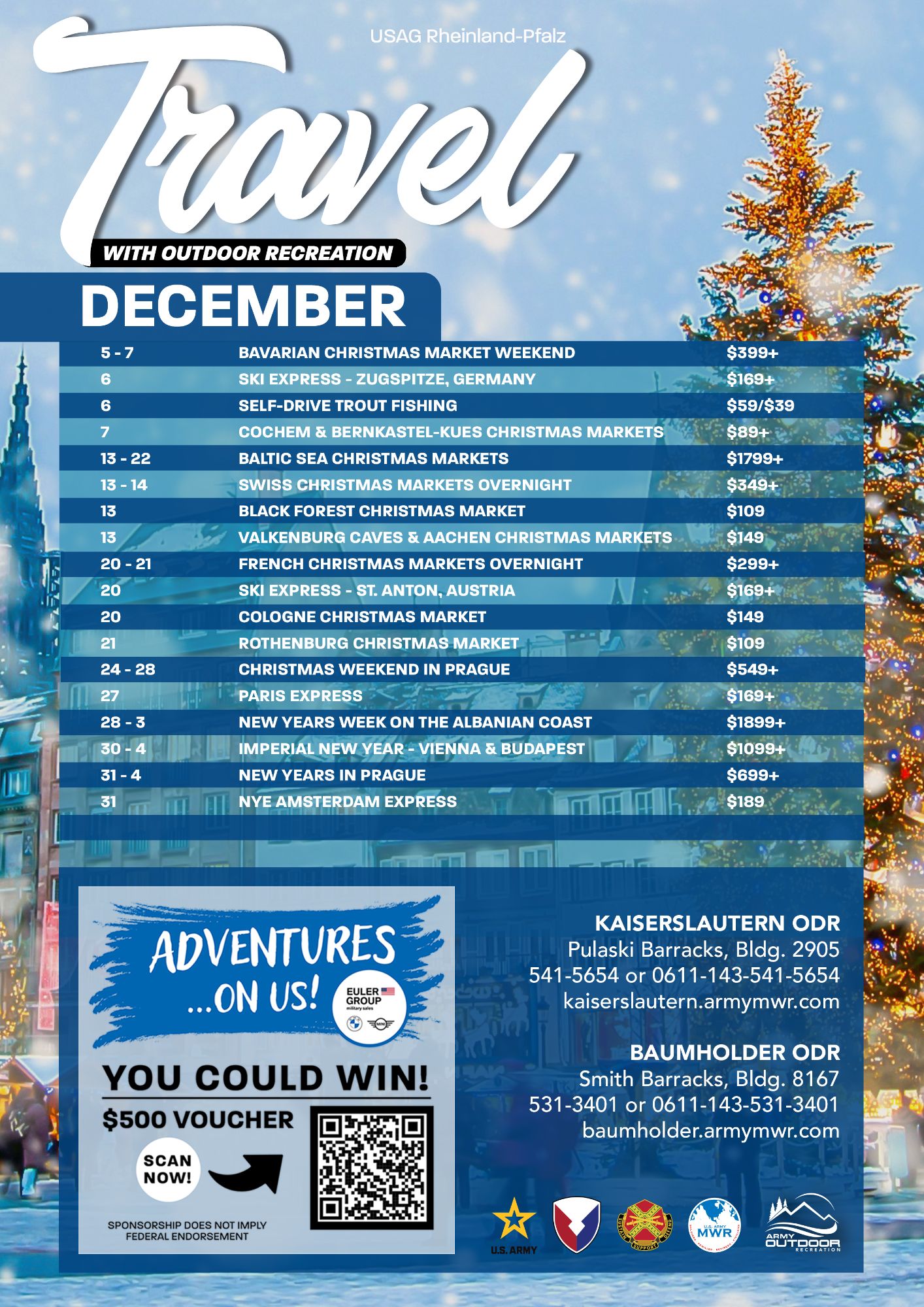 December Travel Calendar