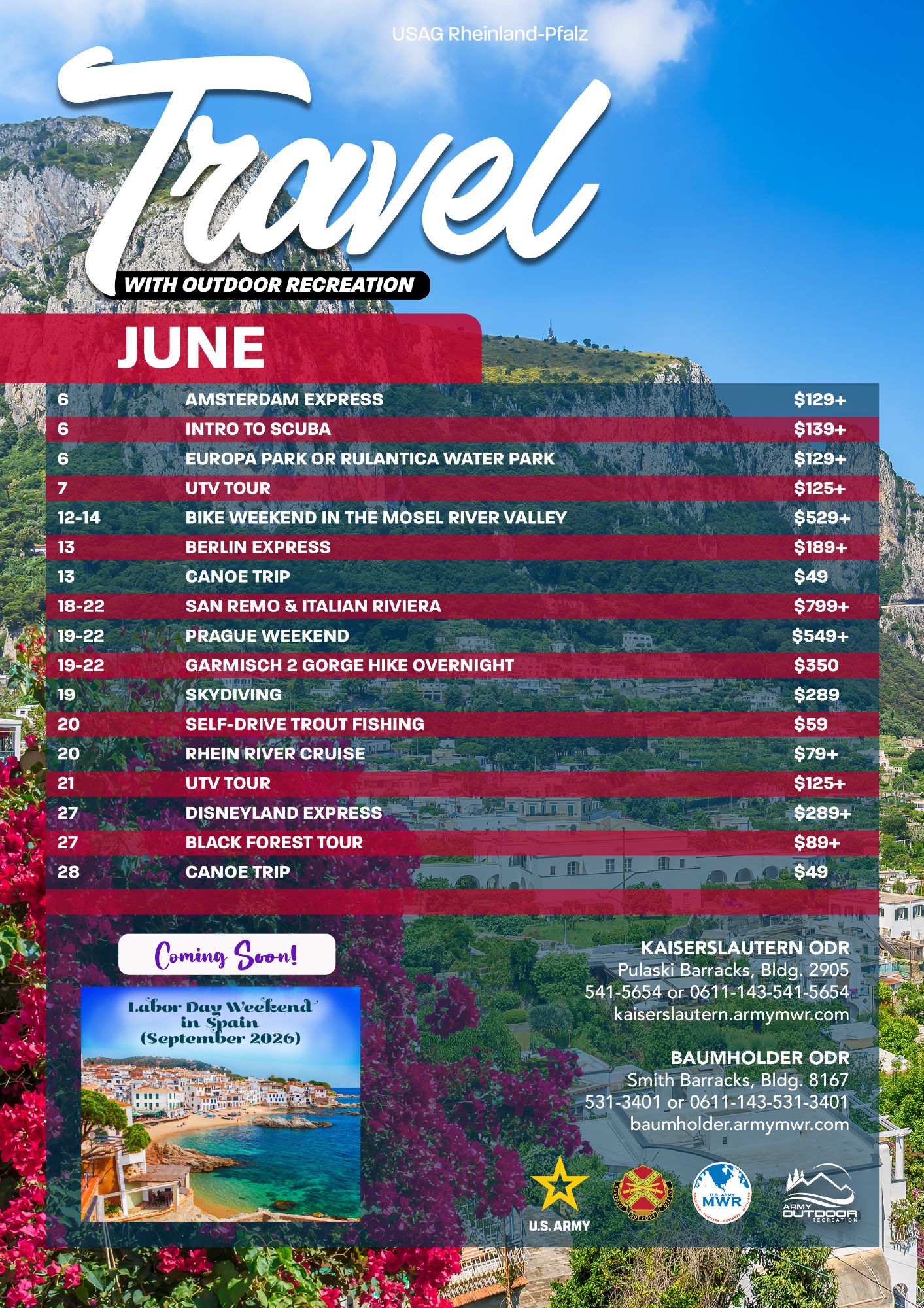 June Trips Calendar