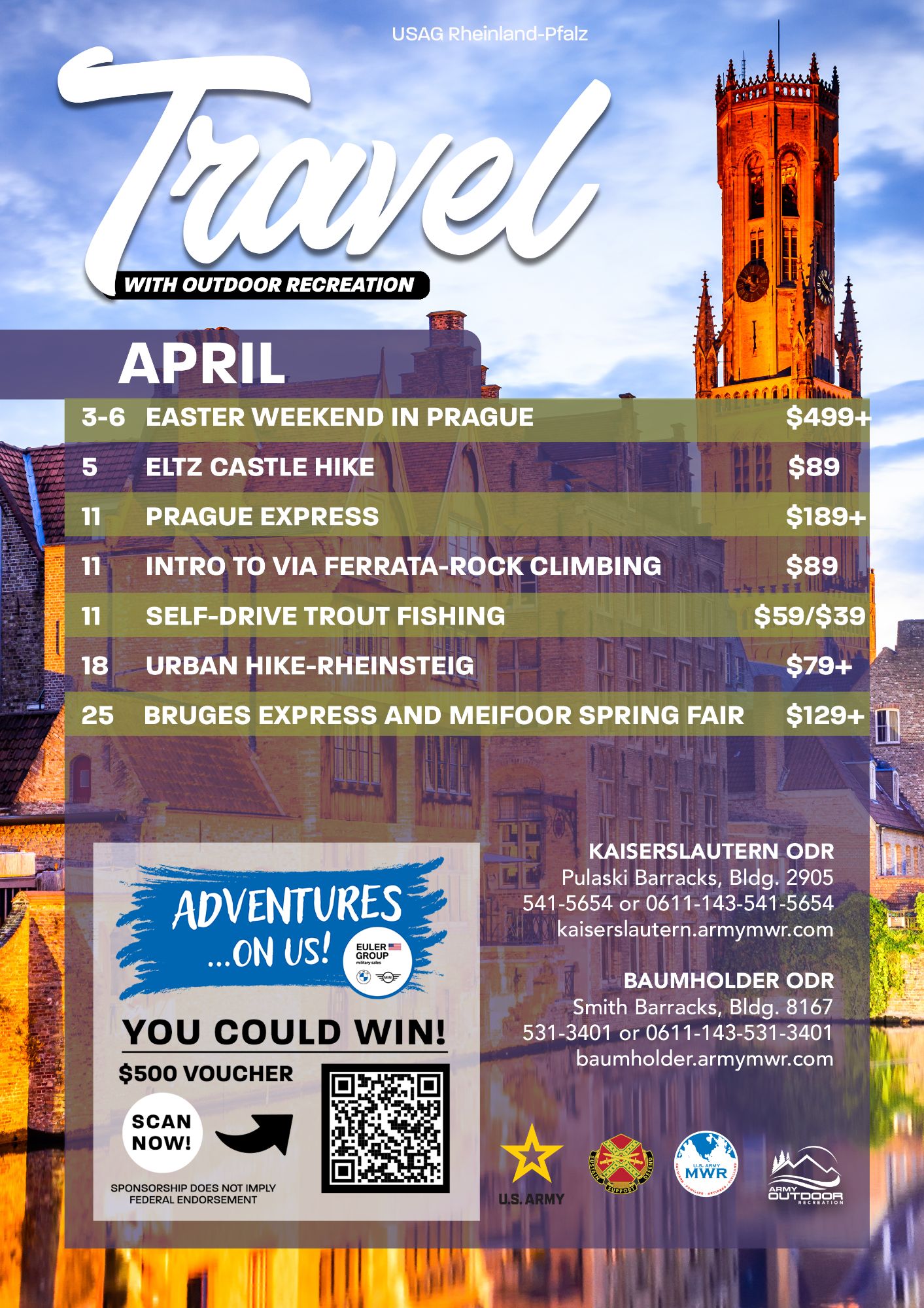 April Trips Calendar