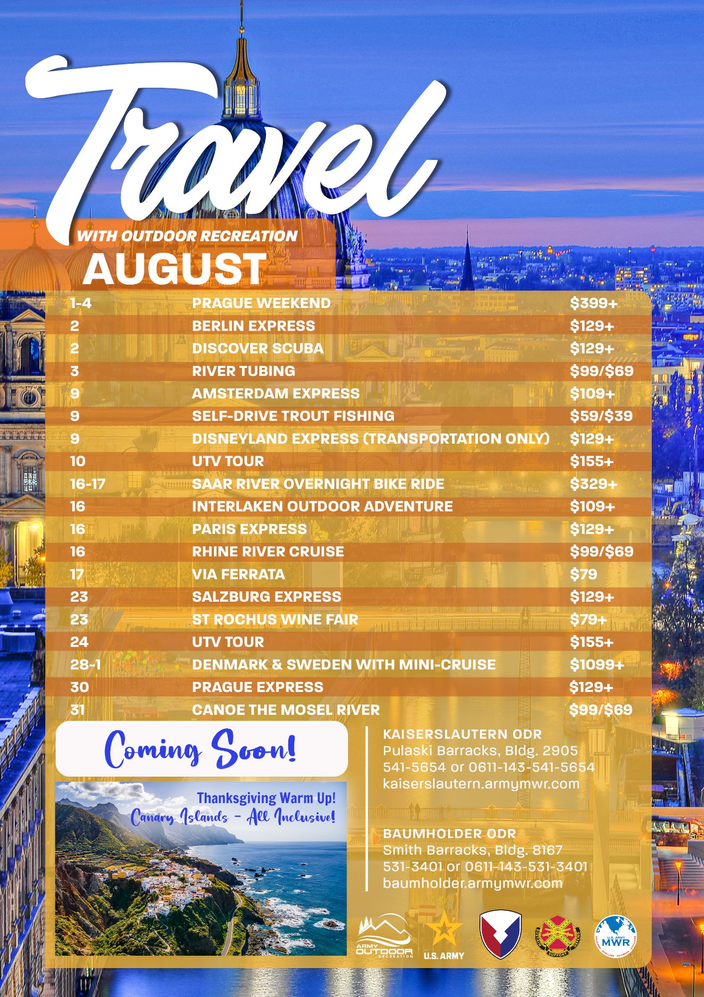 August Travel Calendar
