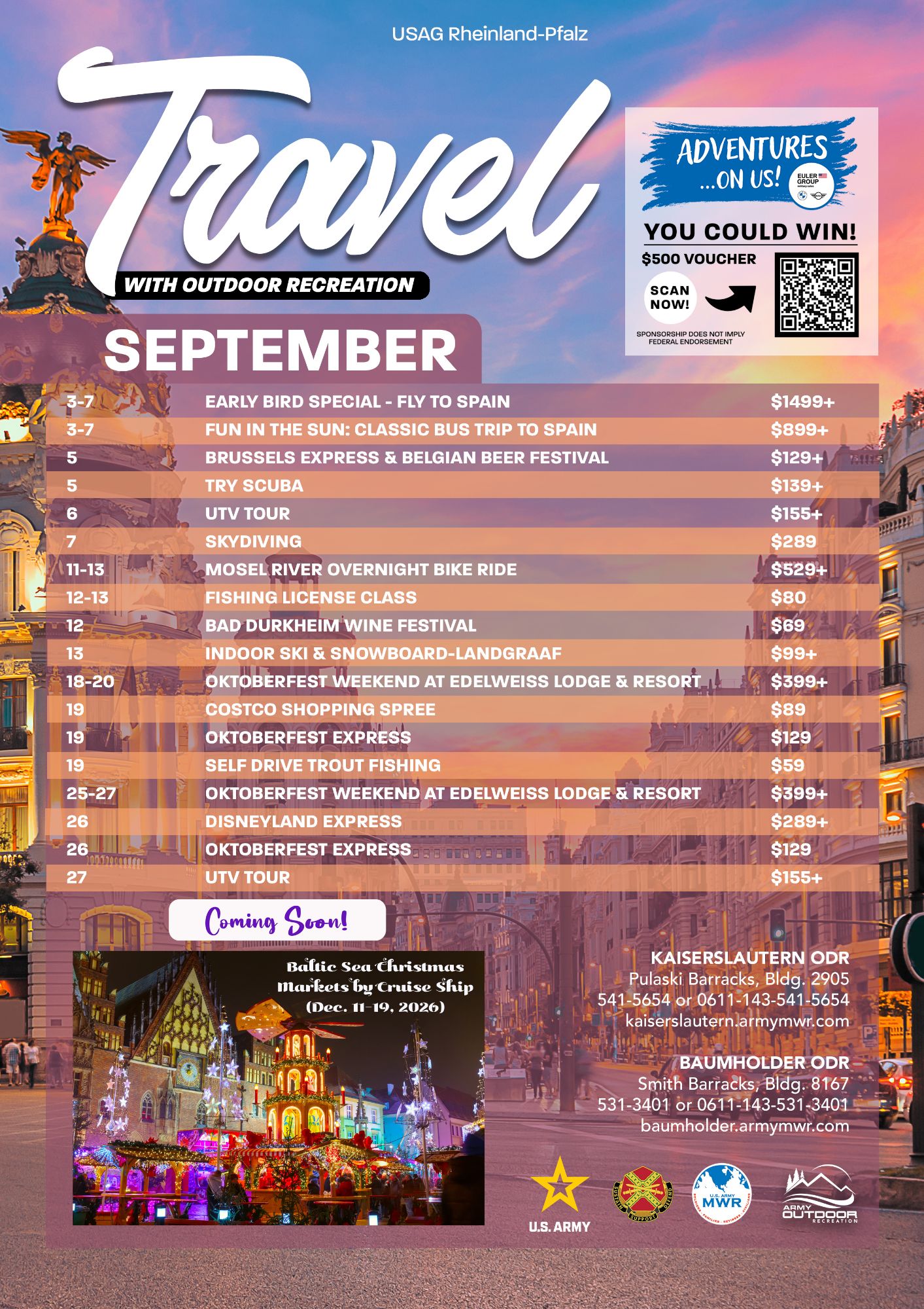 September Trips Calendar