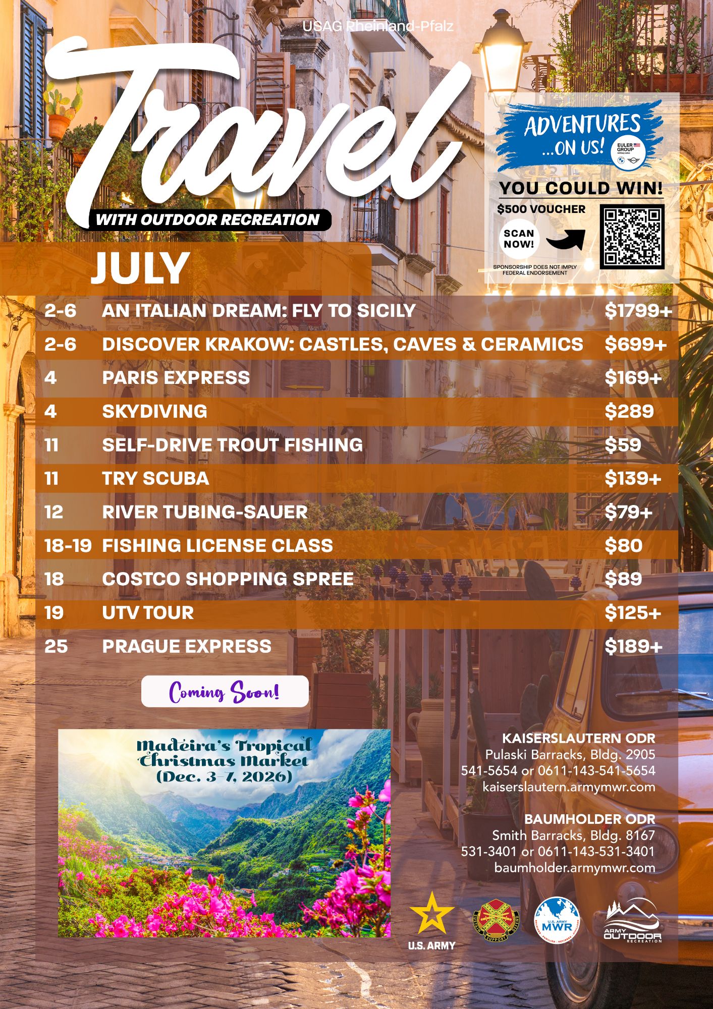 July Trips Calendar